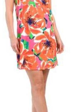Trina Turk Orange and Pink Floral Mini Dress